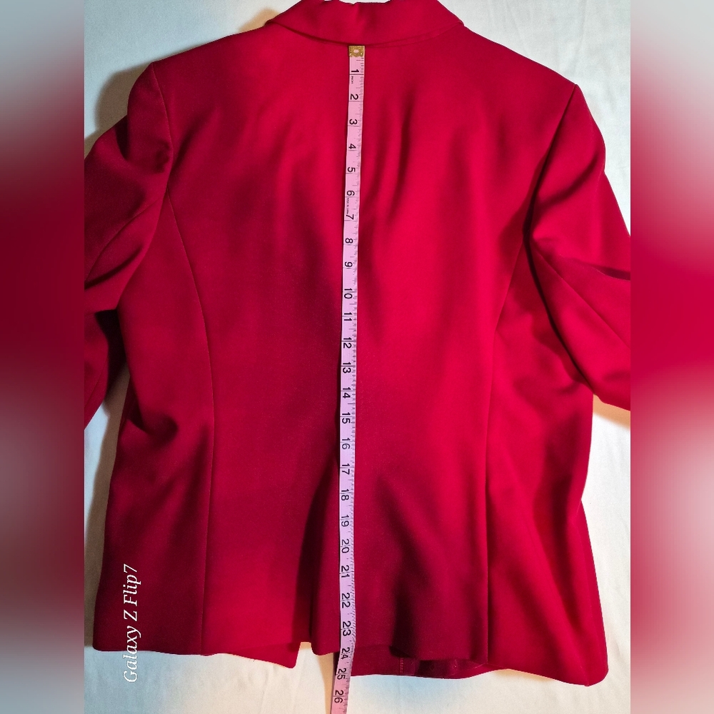 ​Talbots Red Power Suit Set - Fabric Woven in Italy 14P - Picture 14 of 16